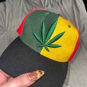 Marijuana Leaf Embroidered Cap